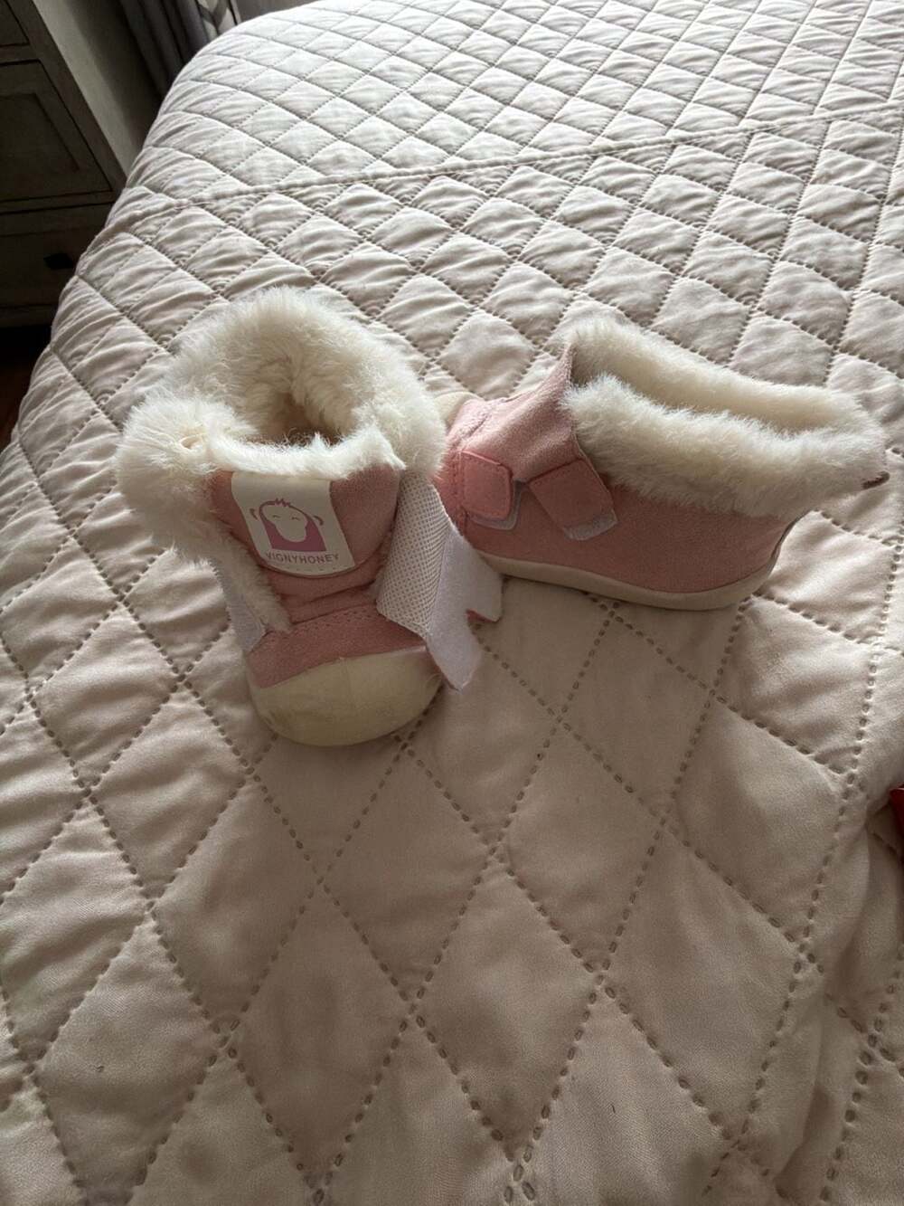 Vignyhoney Toddler Baby Pink Faux Fur Lined Winter Snow Boots